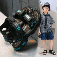 ✁■ Pull back boys sandals 2023 new summer Korean style childrens students middle and large childrens baby soft-soled beach shoes for men;