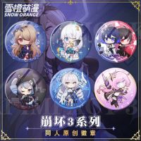 Hot Game Honkai Impact 3 Tinplate Badge 58mm Bronya Seele GRISEO Cosplay Animation Accessories Brooch Collect Christmas Gifts Fashion Brooches Pins