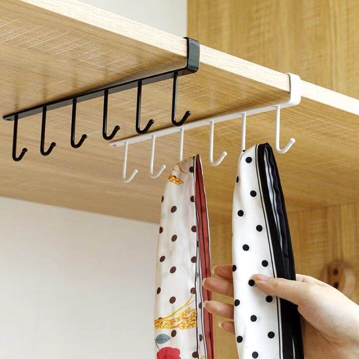 Kitchen Cup Holder Rack With 6 Hooks For Space Saving Storage