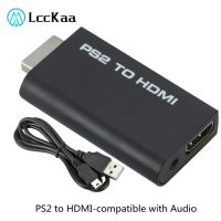 Lcckaa อะแดปเตอร์ตัวแปลงวิดีโอเสียงที่รองรับ PS2 HDMI 480I/480P/576I ที่มีเอาต์พุตเสียง3.5มม. สำหรับทุกโหมดการแสดงผลใน PS2