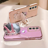 Phone Case เคส Samsung Galaxy S23 FE A05 A05s M34 5G สีลูกกวาดน่ารัก Hellokitty ตัวยึดกระจกปกป้องเลนส์เคสโทรศัพท์ฝาครอบอ่อนพร้อมฟังก์ชั่นการดูดด้วยแม่เหล็ก2023