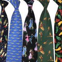 Luxury 10CM Mens Ties Golf Man Bird guitar dolphin printed Wide Neckties Hombre Gravata Ties For Men Classic Business Wedding