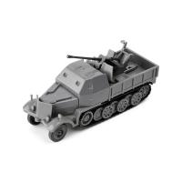 4D 1/72สงครามโลกครั้งที่สอง German SD KFZ.7/2 Flak37ครึ่งแทร็กต่อต้านอากาศยานประกอบแบบทหารของเล่น