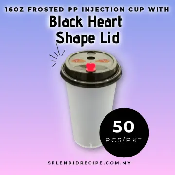 16oz 22oz Heart Shaped Disposable Boba Bubble Tea Cup PP Milk Tea