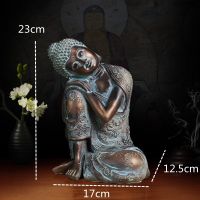 23Cm Resin Sleeping Buddha Figurines Retro Creative Character Statue Chinese Style Home Interior Living Room Decor