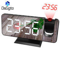 7.4นิ้ว Led Digital Projector Snooze นาฬิกากระจกอะคริลิคนาฬิกาปลุกคู่ฉาย Wakeup Clock