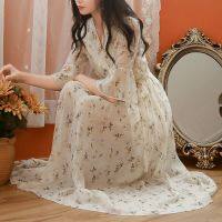 ☾✉☢ Female floral dress the summer of 2021 new spring pure and fresh tender super fairys department to collect waist sweet chiffon