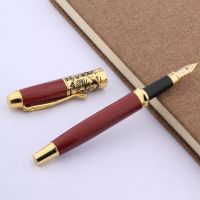 NEW Rotten Flower Fountain Pen Red Wood Medium Nib Stationery Office school supplies Writing Gift  Pens