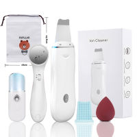 Ultrasonic Skin Scrubber Pore Cleaner 2+4 Kit Facial Ion Shovel Deep Face Cleaning Sonic Peeling Device Kit Blackhead Remover