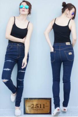 👖 2511 Vintage Denim Jeans by Araya กางเกงยีนส์ ผญ กางเกงยีนส์เอวสูง กางเกงยีนส์ผู้หญิง กางเกงยีนส์ กางเกงยีนส์ยืด เอวสูง เรียบหรูดูแพง กางเกงยีนส์แฟชั่น สียีนส์เข้มแต่งขาด เนื้อผ้านิ่มใส่สบาย เข้ารูปเป๊ะเว่อร์ ทรงสวย ขาเรียว
