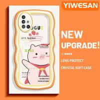 YIWESAN เคสปลอกสำหรับ Samsung Galaxy A51 4G A51 5G เคส M40s ลายการ์ตูนหมูดีไซน์ใหม่ขอบคลื่นเนื้อนิ่มโปร่งใสลายกล้องถ่ายรูปเคสมือถือกันกระแทกแบบใสเรียบง่ายปลอกป้องกันอ่อนโยน