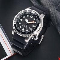 ZZOOI Top Brand MenS Watch Silicone Strap Diving Luminous Display Calendar Casual Fashion Waterproof Watch Black Dial For Men Gifts