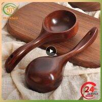 ◆♝﹊ 1 10PCS Household Long-handled Wooden Spoon Rice Spoon Small Wave Soup Spoon Honey Spoon Cooking Spoon Eating Tableware