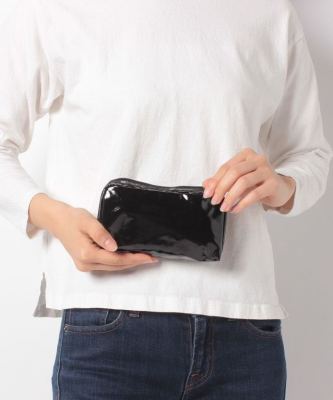 Li Shibao จำกัดแสงสีดำแฟชั่นใหม่กระเป๋าเครื่องสำอางสบายๆกระเป๋าเงินเหรียญ6511
