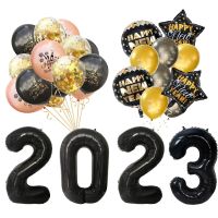 2023 Happy New Year Decorations Wine Bottle Foil Balloons Merry Christmas Decorations Party Confetti Air Ballons New Year EVE