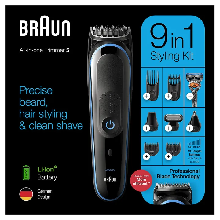 Braun Hair Clippers for Men 9-in-1 Beard, Ear and Nose Trimmer, Mens Grooming Kit, Body Groomer, Cordless & Rechargeable with Gillette ProGlide Razor | Lazada PH Braun Hair Clippers for Men 9-in-1 Beard, Ear and Nose Trimmer, Mens Grooming Kit, Body Groomer, Cordless & Rechargeable with Gillette ProGlide Razor | Lazada PH