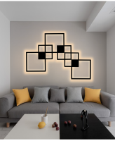 HARTISAN LED Wall Light Simple Black White Square Combination Wall Decoration Lamp Sconce Living Room Indoor Decor Lighting