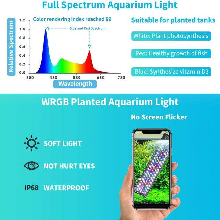 หลอดไฟ24-7ดวงไฟตู้ปลาแสงจันทร์ในเวลากลางวันและโหมด-diy-ไฟตู้ปลาโคมไฟ-led-ความสว่างปรับได้มีตัวจับเวลา