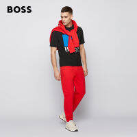 BOSS เสื้อยืดแขนสั้น,โลโก้ตราสินค้าแฟชั่นหลวมทรงหลวม