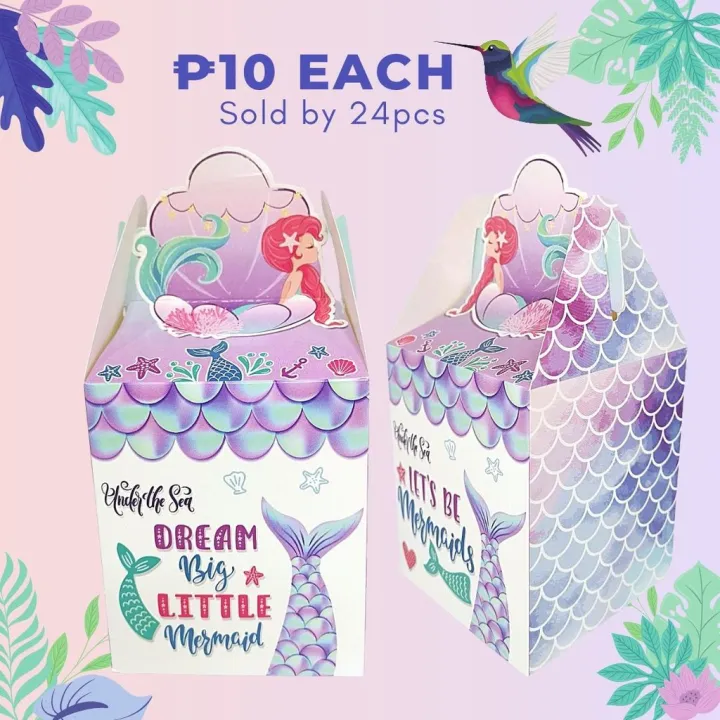 FP 1026 (24 S) Little Mermaid Tail Birthday Loot Bag Loot Box Party ...