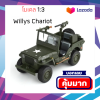 โมดล1:32 Willys Chariotรุ่นรถCamouflageอเนกประสงค์ทหารOff-Roadรถเครื่องปืนสงครามโลกครั้งที่สอง