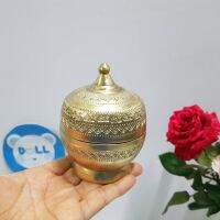 Brass Bfa B1034 ผอบ ผอบทองเหลือง ผอมกลม ผอบโบราณ ตลับ ตลับแบ่ง ตลับโบราณ งานบ้านปะอาว