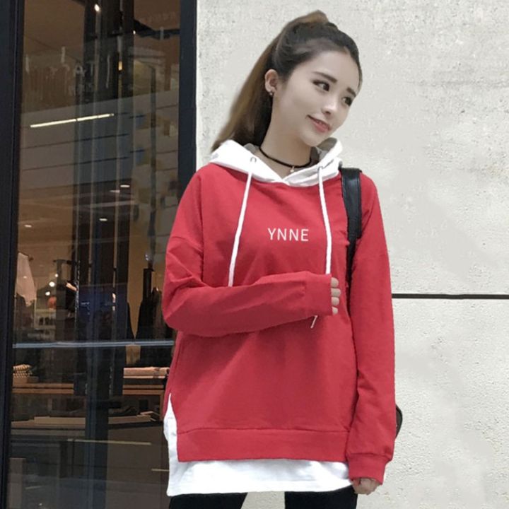 รายชื่อใหม่-แฟชั่นใหม่เสื้อแขนยาวผู้หญิงเสื้อแจ๊คเก็ตเกาหลีของปลอมสองชิ้นของนักเรียนหลวมคลุมด้วยผ้าขนสัตว์-hip-hop