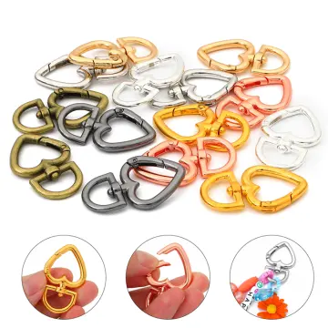 5pcs/lots Metal Heart Shape Keychain Lobster Clasps Hooks Key Chain Key  Rings Connector for Bag