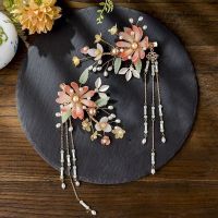 [COD] Hanfu headdress tassel step swing side clip hair full set of ancient style womens other shore flower pair