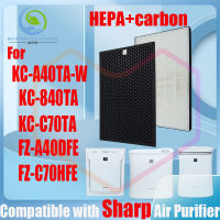 ? ของแท้ ? สำหรับ แผ่นกรอง ไส้กรองอากาศ sharp KC-A40TA-W、KC-840TA、KC-C70TA、FZ-A40HFE、FZ-A40DFE、FZ-C70HFE air purifier Filter HEPA&amp;Active Carbon ส้กรองเครื่องฟอกอากาศแบบเปลี่ยน แผ่นกรองอากาศ เครื่องฟอกอากาศ รุ่น Nano Protect กรองฝุ่น PM2.5