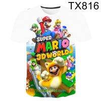 Game Super Mario Bros Tshirt Kids Clothing Tops Boy T-shirt Game 3D Print T Shirts Funny Anime Men Women Short Sleeve Tees