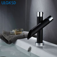 ULGKSD Bathroom Faucet Dual Switch Deck Mount Hot and Cold Water Mixer Tap Para Vanity Sink Faucets Mixing Valve
