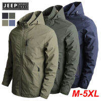 JEEP SPIRIT 1941 ESTD ผู้ชาย Windproof และกันน้ำชุด Breathability ดีกลางแจ้งแจ็คเก็ต M-5XL