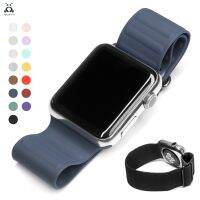 [HOT JUXLLKBKOW 514] สาย Lebanda สำหรับ Apple Watch Series 7 6 SE 5 4 3กีฬาซิลิโคนวงสำหรับ IWatch 40 41 44 45มิลลิเมตรหนังลิงค์การออกแบบปรับ
