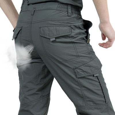 Breathable lightweight Waterproof Quick Dry Casual Pants Men Summer Army Military Style Trousers Mens Tactical Cargo Pants Male