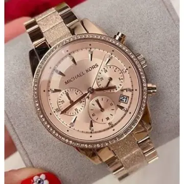 Michael Kors Reloj cronógrafo Ritz de acero inoxidable en tono dorado rosa  para mujer – KM69 Store