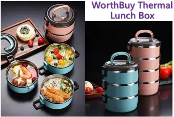 WORTHBUY Lunch Box Portable Insulated Lunch Container Set Stackable Bento  Stainless Steel Lunch Container