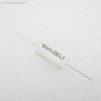 ◆▤☒ 5PCS Ceramic Cement Resistor 5W 0.25 ohm 0.25R Resistance 5 Error Cement resistance