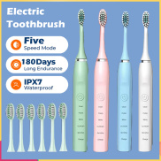 Sonic Electric Toothbrush with 6 Heads Cordless Smart Whitening Toothbrush