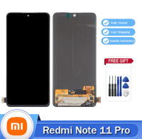 AMOLED สำหรับ Xiaomi Redmi Note 11 Pro Plus 5G 21091116C 2201116TG 21091116I 21091116UC ชิ้นส่วนจอสัมผัสแอลซีดีของเครื่องแปลงดิจิทัล