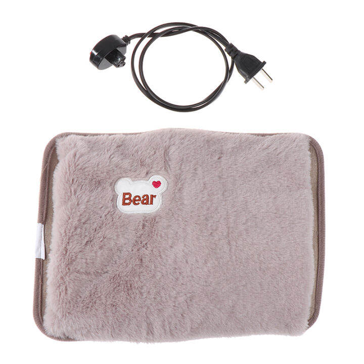 Hot Water Bottle Electric Charging Heating Rechargeable Heat Water Bag  Rabbit Fur Soft Hand Warmer