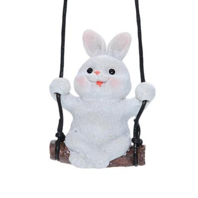 Car Hangings Ornament Rabbit Super Cute Swinging Bunny Car Mirror Hangings Ornament Cute Swinging Bunny Car Ornament Dashboard Decorations Hangings Ornament Auto Interior Decoration Car Pendant sturdy