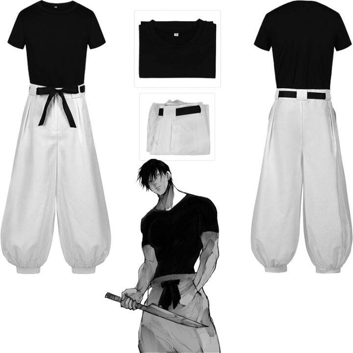 anime-jujutsu-kaisen-fushiguro-toji-cosplay-costume-adult-unisex-short-sleeve-top-pants-suit-halloween-uniform-party