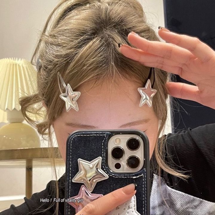 silver-star-hair-clip-women-sweet-cool-hot-girl-barrette-hairpin-exquisite-y2k-hair-accessories