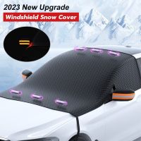 2023 Upgrade Windshield Cover for Snow Magnetic Mount Car Sunshade Windshield Snow Cover Waterproof with Mirror Cover 4 Seasons Sunshades