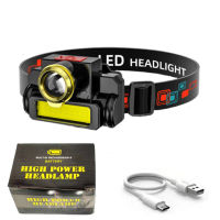 New Portable Mini LED Headlamp XPE+COB Floodlight Headlight USB Rechargeable Head-mounted Flashlight Outdoor Strong Headlight