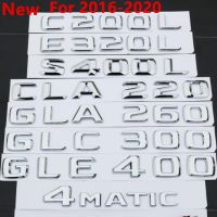 For A C Class GLA GLC GLE GLS C63 C43 C55 C180 C200 C220 C300 C320 C350 4MATIC CDI Trunk Emblem Badge Chrome Letters Car sticker