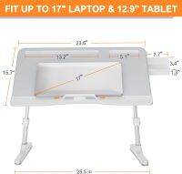 บ้านพับโต๊ะแล็ปท็อปสำหรับเตียงและโซฟาแล็ปท็อปเตียงถาดโต๊ะโต๊ะตักแบบพกพาสำหรับการศึกษาและการอ่านเตียงด้านบนถาดตาราง