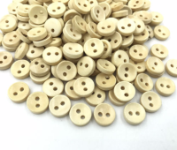 DIY 200pcs Wooden buttons beige Round Sewing clothes 2-holes Scrapbooking 10mm Haberdashery