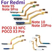 Xiaomi Redmi Note 9 10 Pro 9S X3 Poco Pro M3ริบบิ้นสำหรับปุ่มโฮมสายเคเบิลแบบยืดหยุ่นเซนเซอร์รหัสลายนิ้วมือ